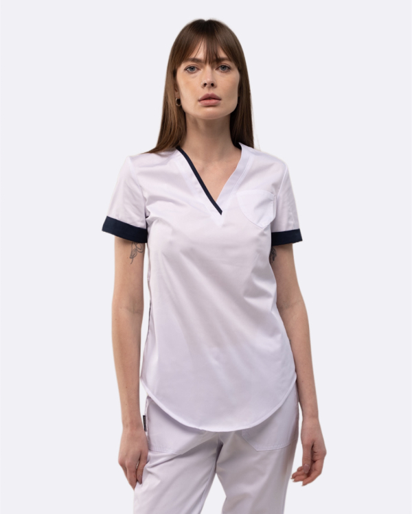 Zdravotnícke oblečenie set blúzka a nohavice 1489 White - fotka 2