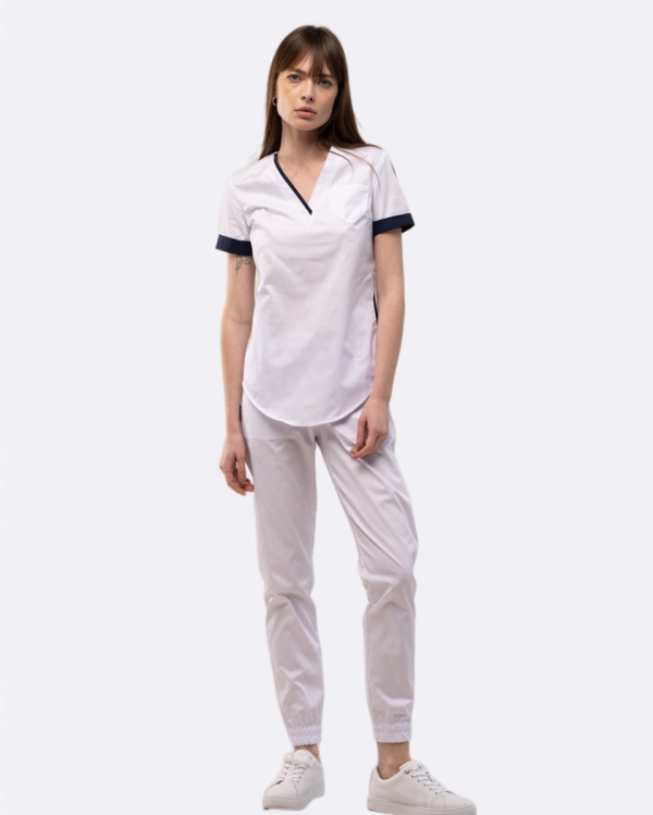 Zdravotnícke oblečenie set blúzka a nohavice 1489 White - fotka 3