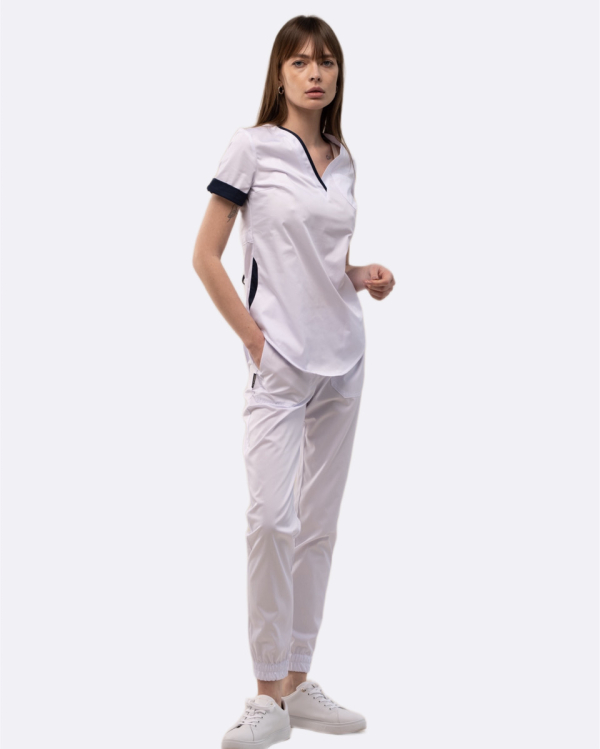 Zdravotnícke oblečenie set blúzka a nohavice 1489 White - fotka 4