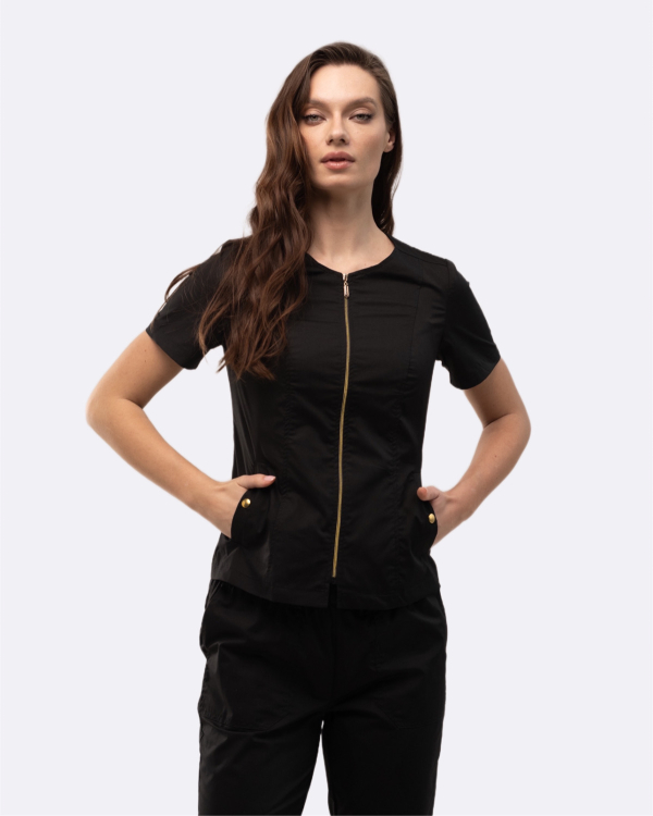 Zdravotnické oblečení set halena a kalhoty 40489 Černý - fotka 3