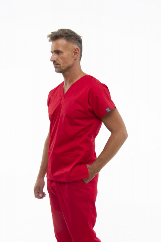 Zdravotnícke oblečenie set košeľa a nohavice 0181 červený - fotka 2