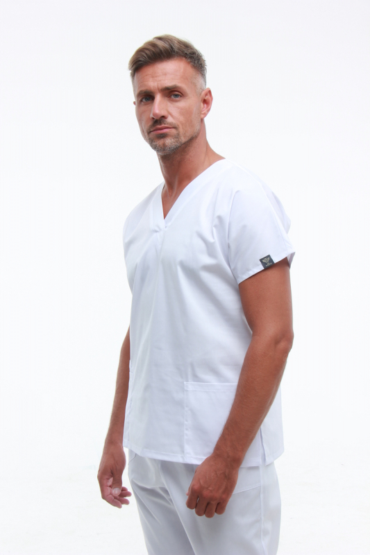 Zdravotnícke oblečenie set košeľa a nohavice 0181 Biely - fotka