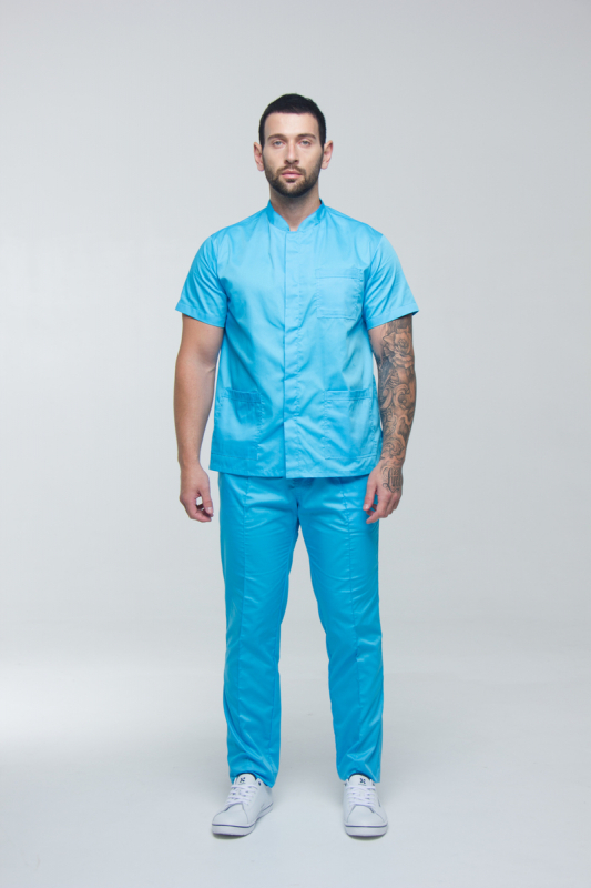 Zdravotnícke oblečenie set košeľa a nohavice 20182 Modrá - fotka 2