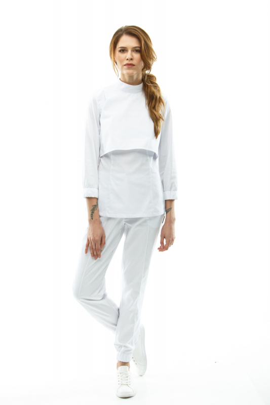 Zdravotnícke oblečenie set blúzka a nohavice 3090 White - fotka