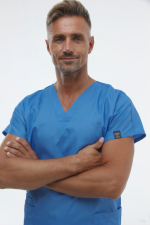 Zdravotnické oblečení set košile a kalhoty 0181 Modrý - fotka 2