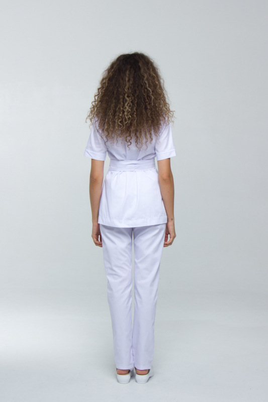 Zdravotnícke oblečenie set blúzka a nohavice 3387 White - fotka 4