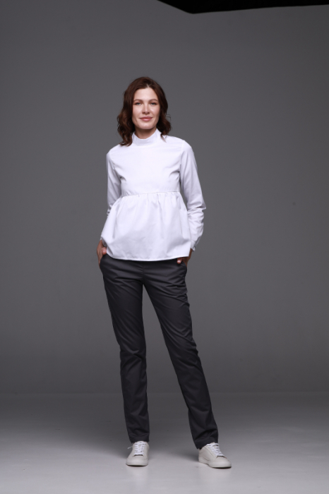 Zdravotnícke oblečenie set blúzka a nohavice 3987 Biely - fotka