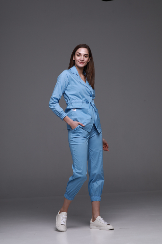 Zdravotnické oblečení set halena a kalhoty 41092 Modrý - fotka