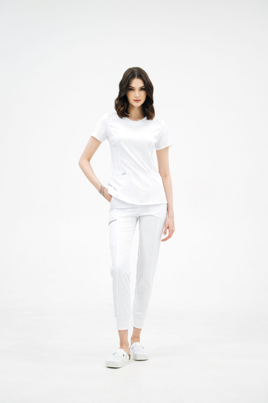 Жіноча медична блуза 609 Біла - фото 4