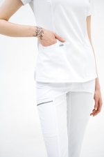 Жіноча медична блуза 609 Біла - фото 2