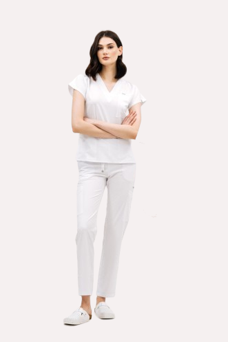 Жіноча медична блуза 609 Біла - фото 3