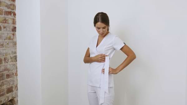Zdravotnícke oblečenie set blúzka a nohavice 2889 Biely - fotka 2