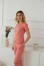 Zdravotnické oblečení set halena a kalhoty 40489 Čajová růže - fotka 5